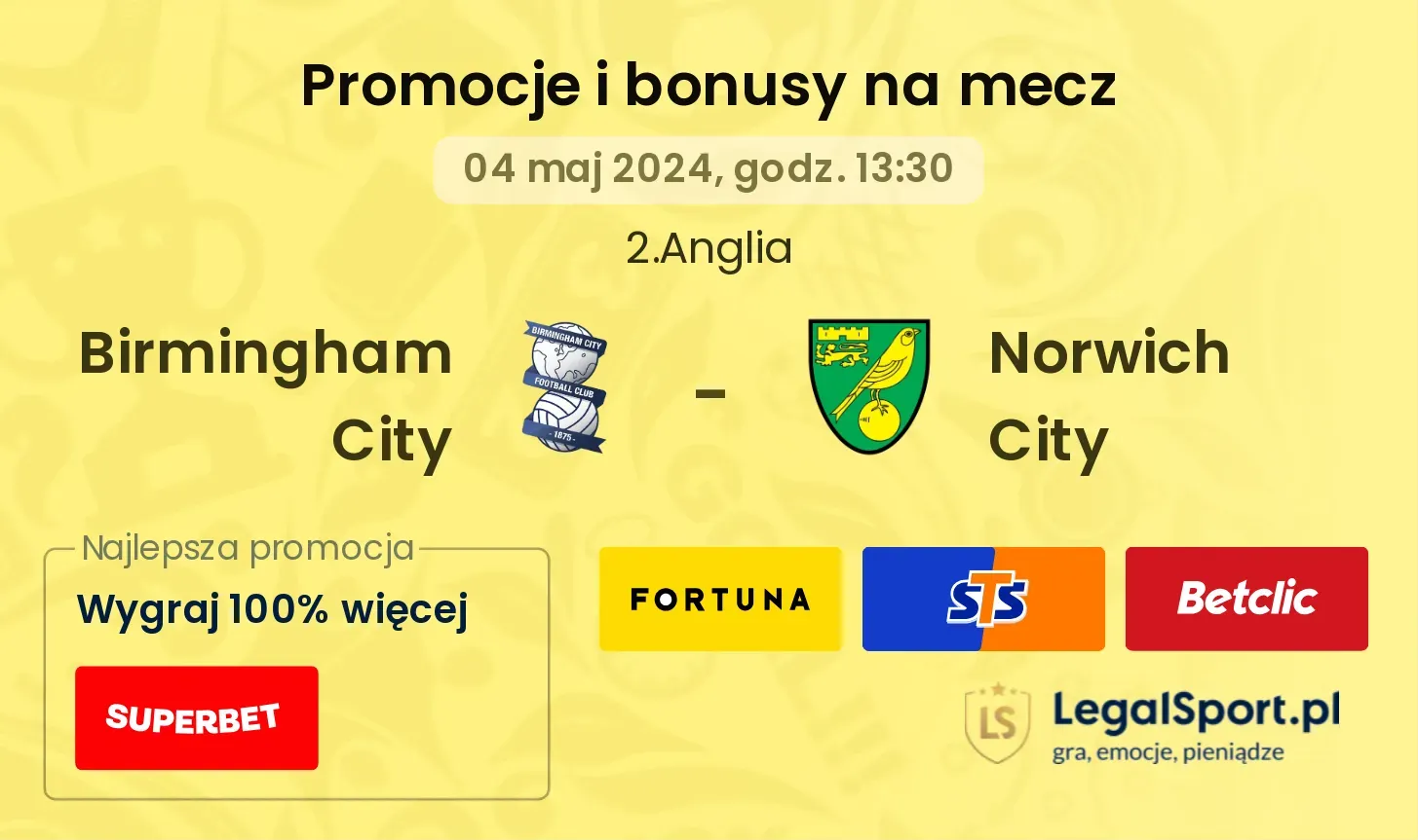 Birmingham City - Norwich City promocje bonusy na mecz