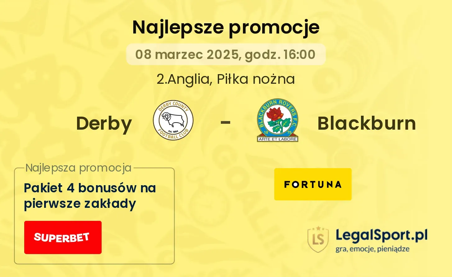 Derby - Blackburn promocje u bukmacherów