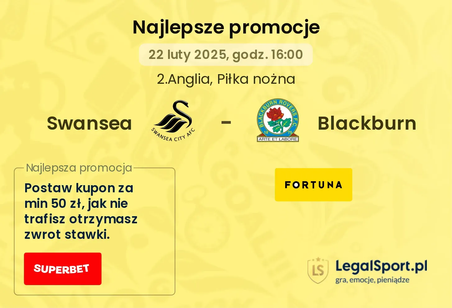 Swansea - Blackburn promocje bukmacherskie