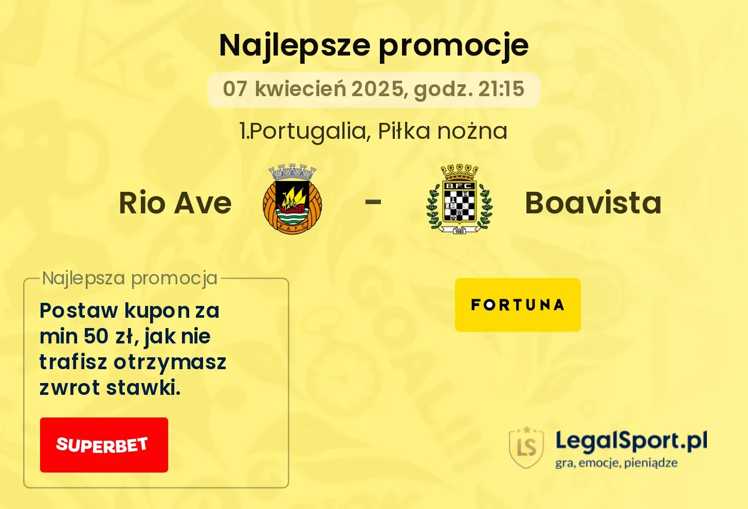 Rio Ave - Boavista promocje u bukmacherów