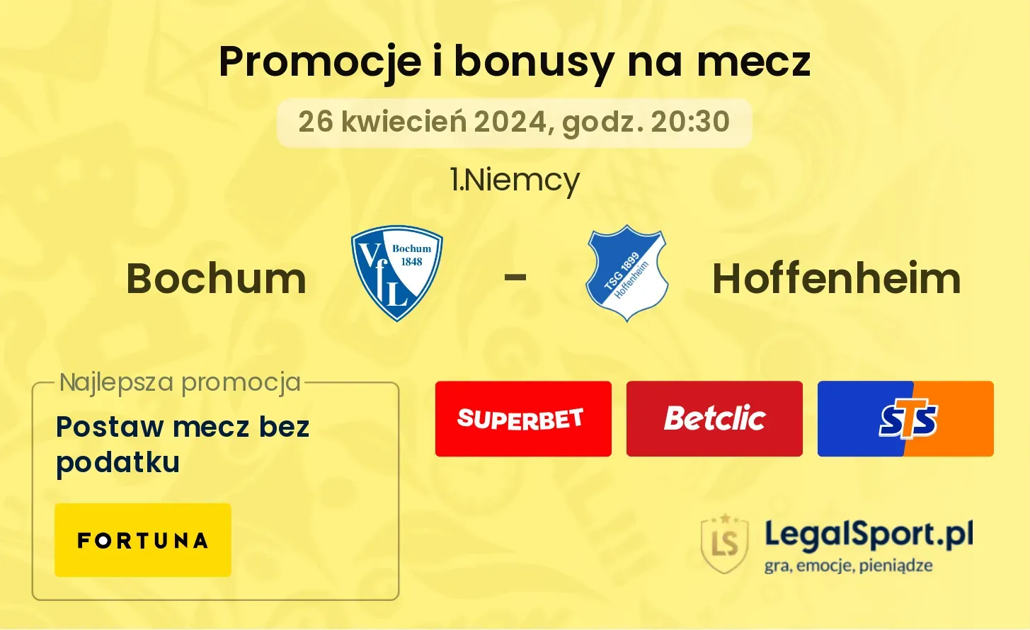 Bochum - Hoffenheim promocje bonusy na mecz