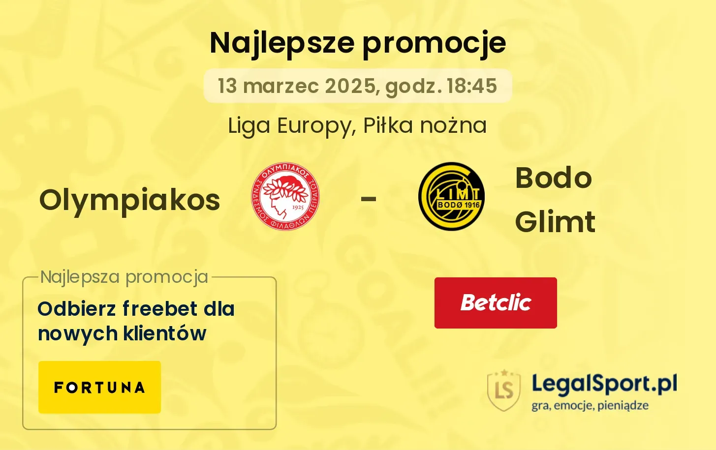 Olympiakos - Bodo Glimt promocje u bukmacherów