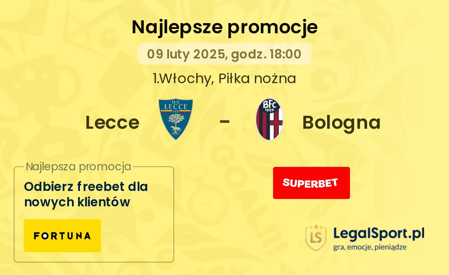 Lecce - Bologna promocje bukmacherskie