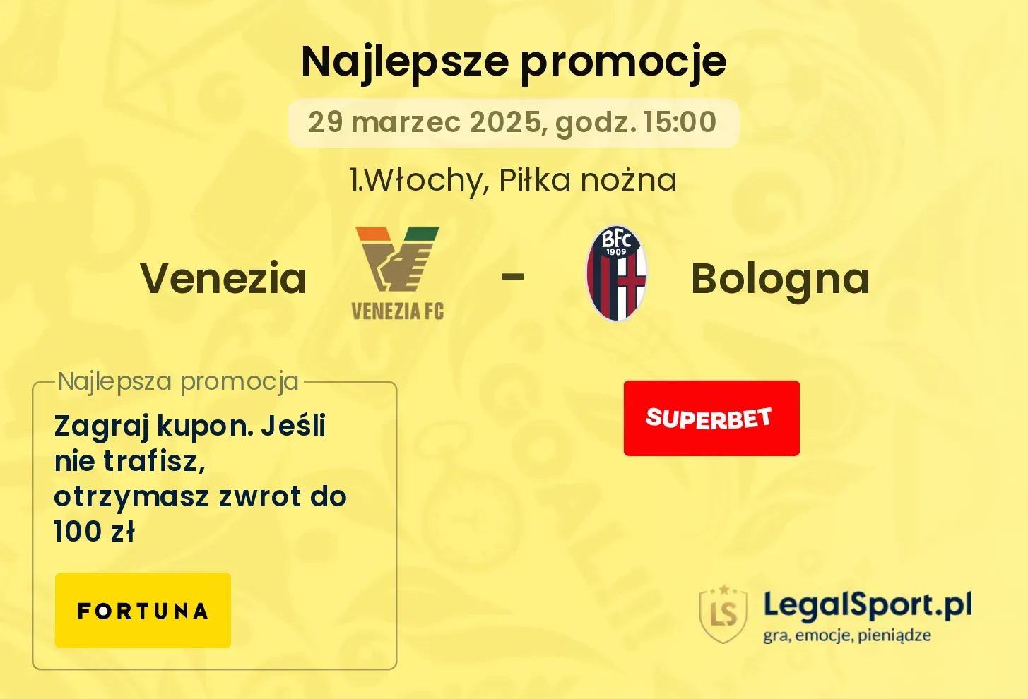 Venezia - Bologna promocje u bukmacherów