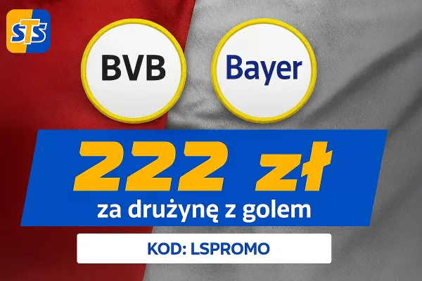 STS: 222 zł za wytypowanie drużyny z golem w meczu Borussia Dortmund - Bayer Leverkusen