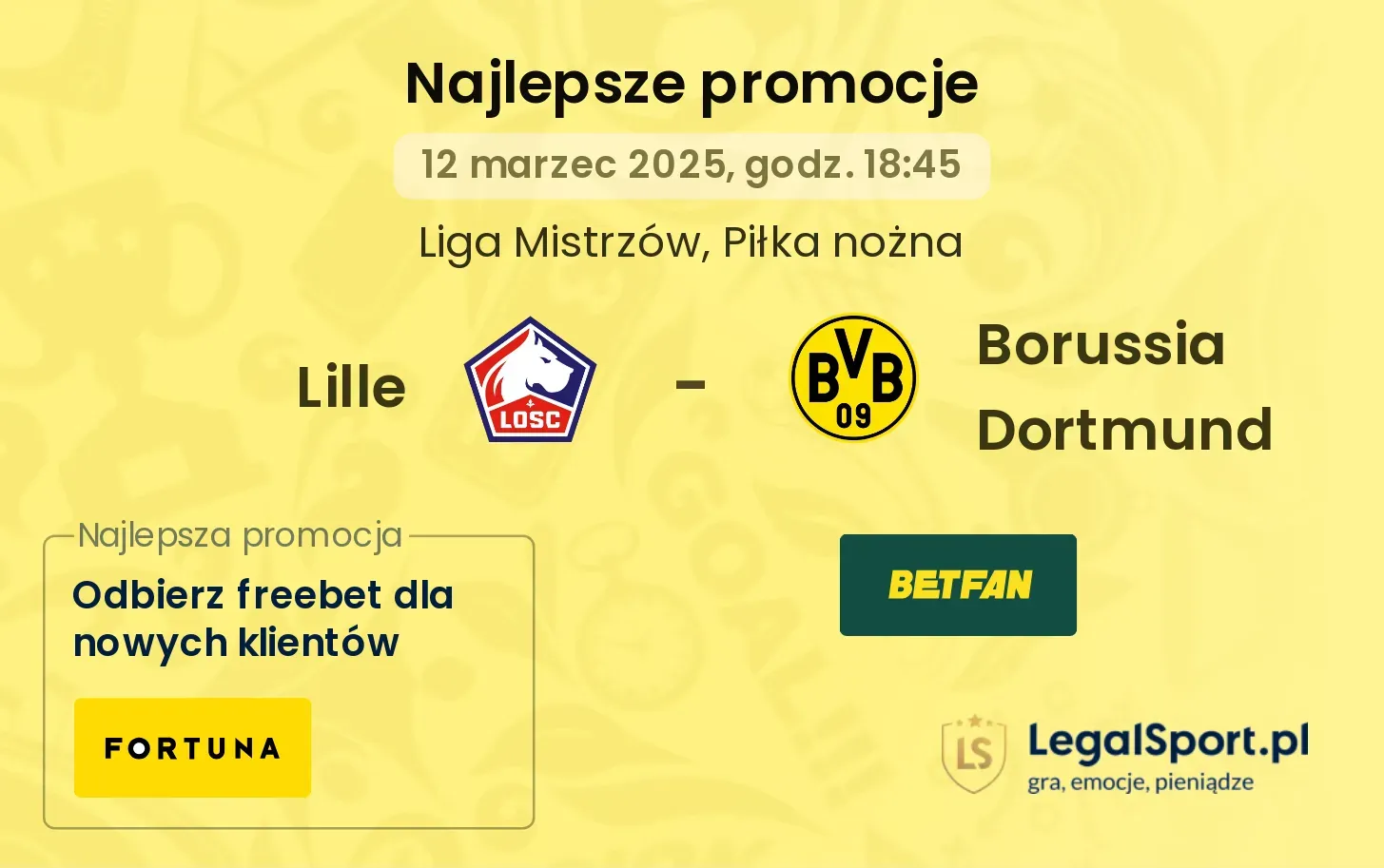 Borussia Dortmund - Lille promocje bonusy na mecz