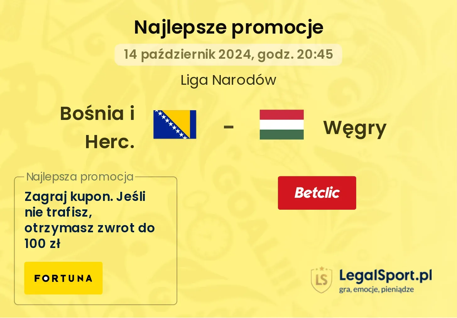 Bośnia i Herc. - Węgry promocje u bukmacherów 14.10, 20:45