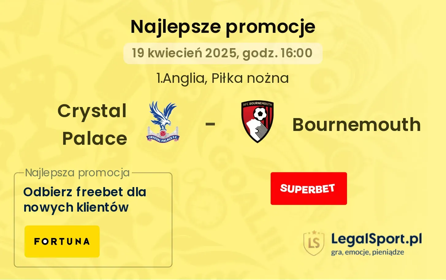 Crystal Palace - Bournemouth promocje u bukmacherów