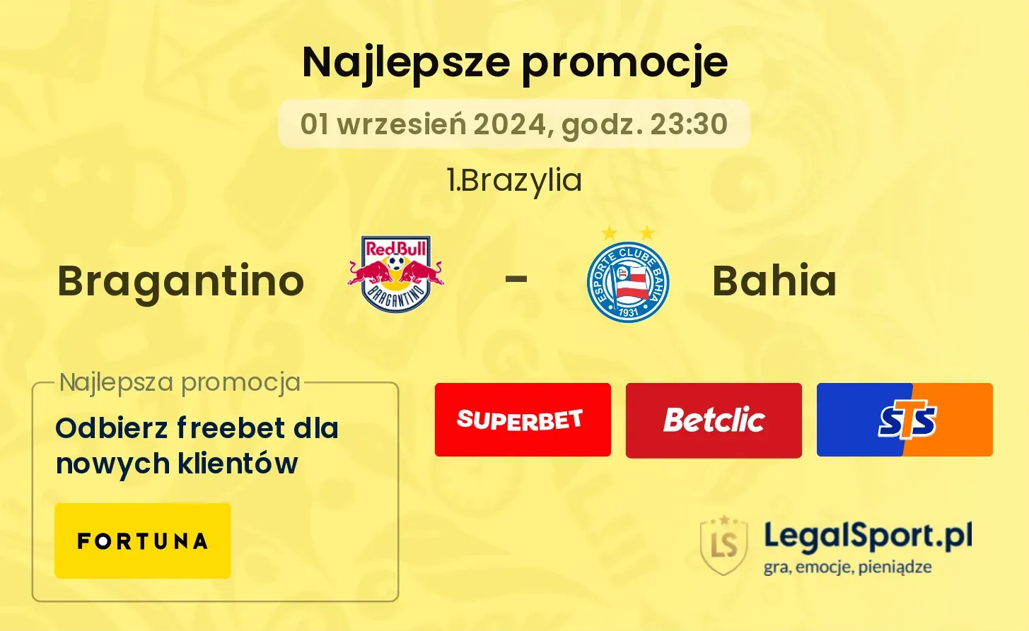 Bragantino - Bahia promocje bukmacherskie 01.09, 23:30