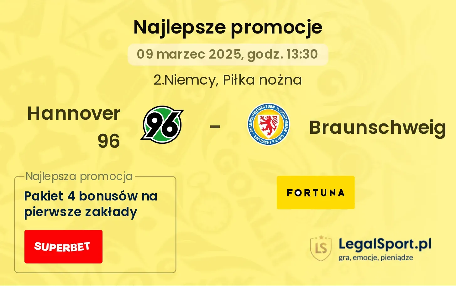 Hannover 96 - Braunschweig promocje u bukmacherów
