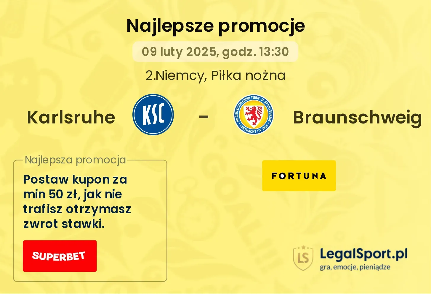 Karlsruhe - Braunschweig promocje u bukmacherów