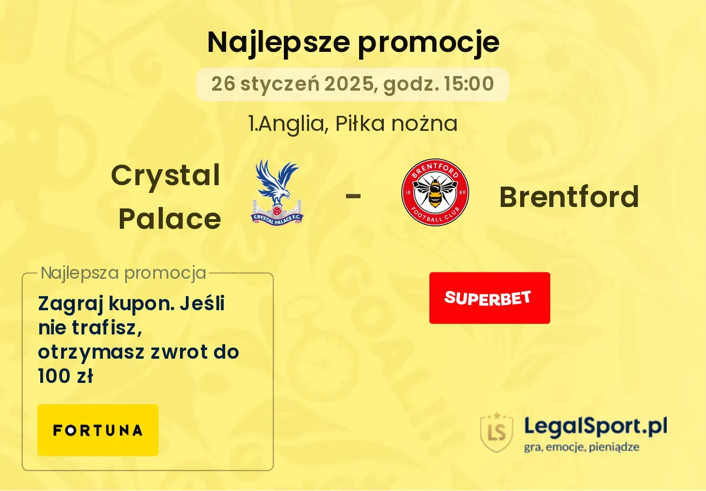 Crystal Palace - Brentford promocje u bukmacherów