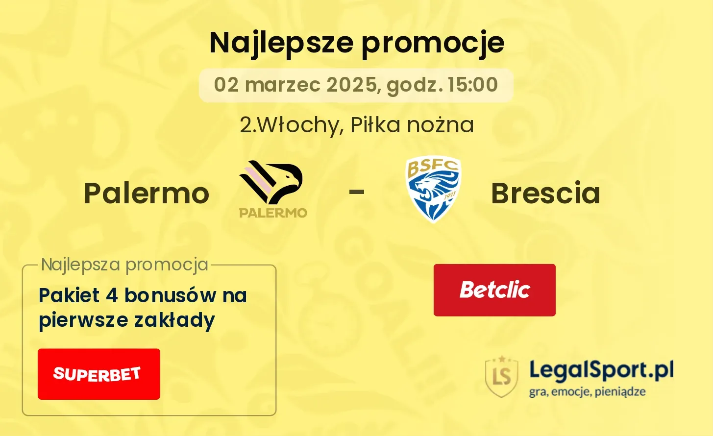 Palermo - Brescia promocje bukmacherskie
