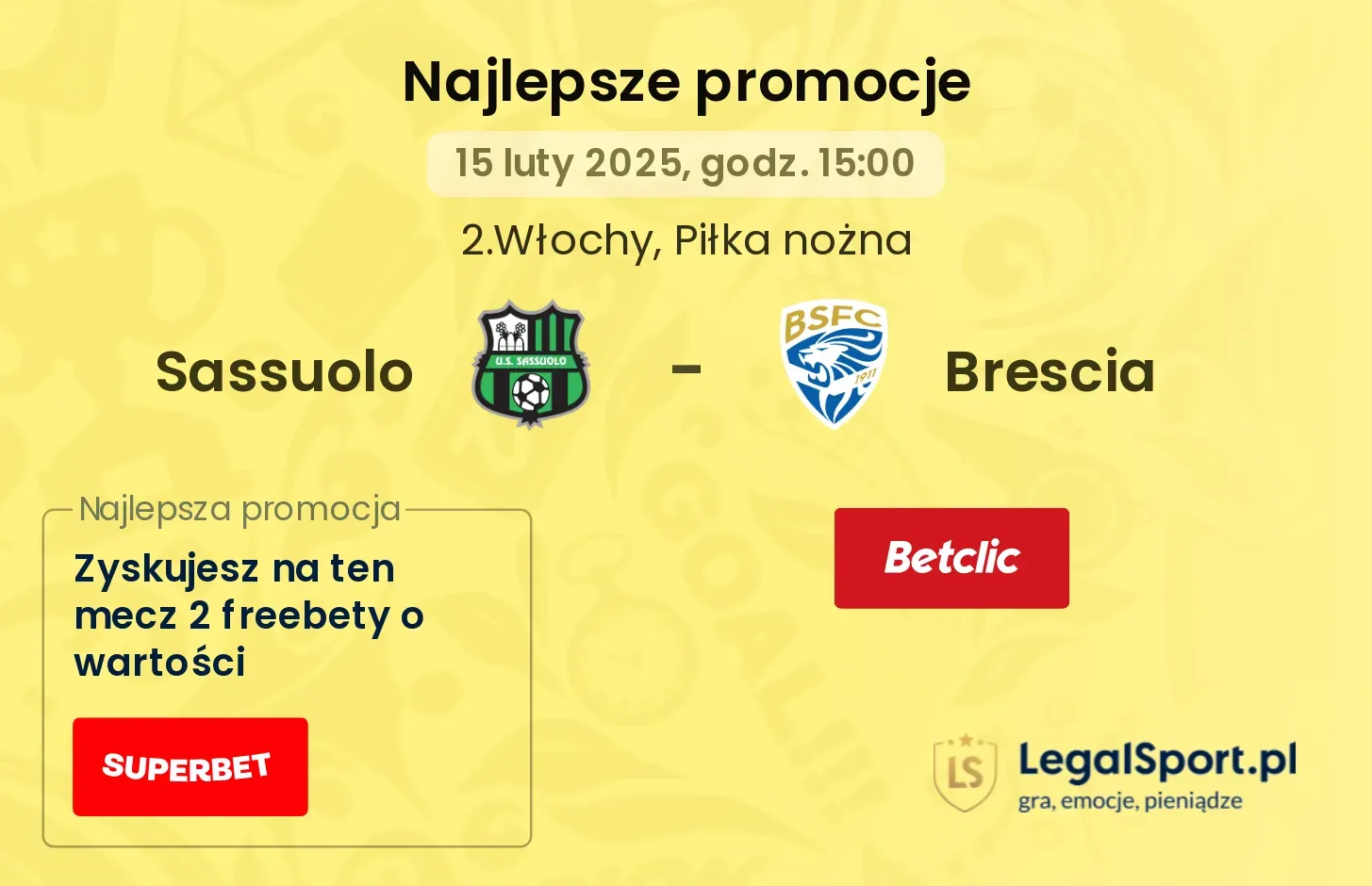 Sassuolo - Brescia promocje u bukmacherów