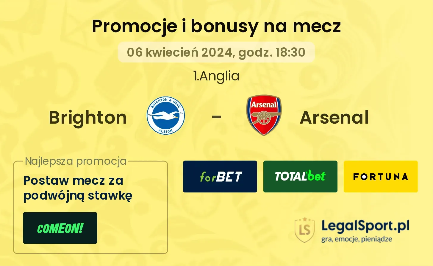 Brighton - Arsenal promocje bonusy na mecz