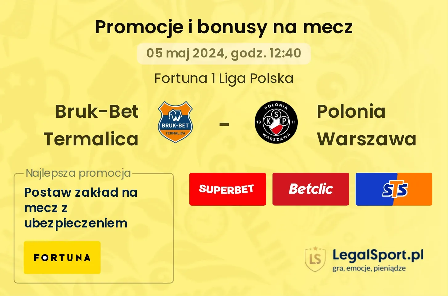 Bruk-Bet Termalica - Polonia Warszawa promocje bonusy na mecz