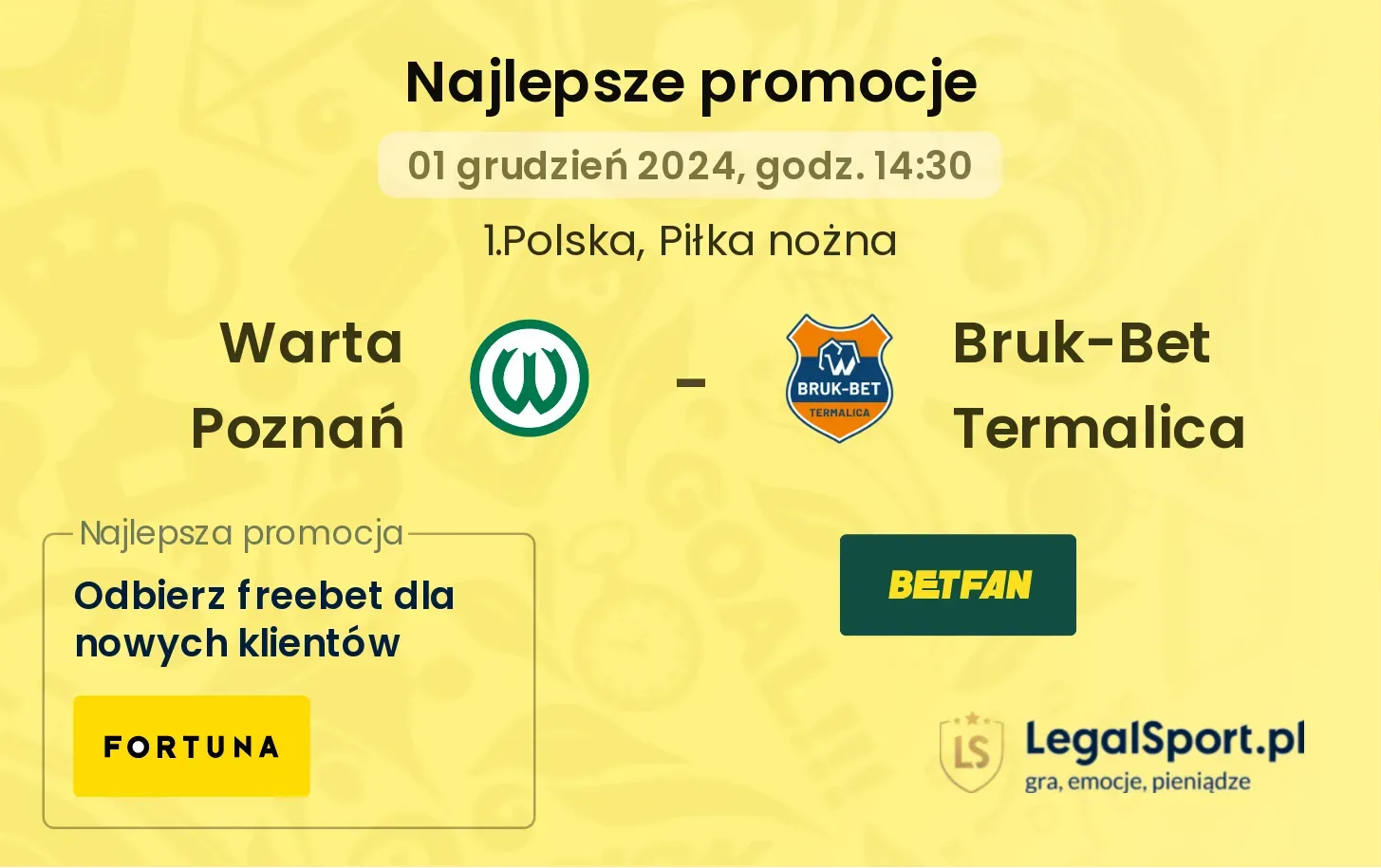 Warta Poznań - Bruk-Bet Termalica promocje u bukmacherów