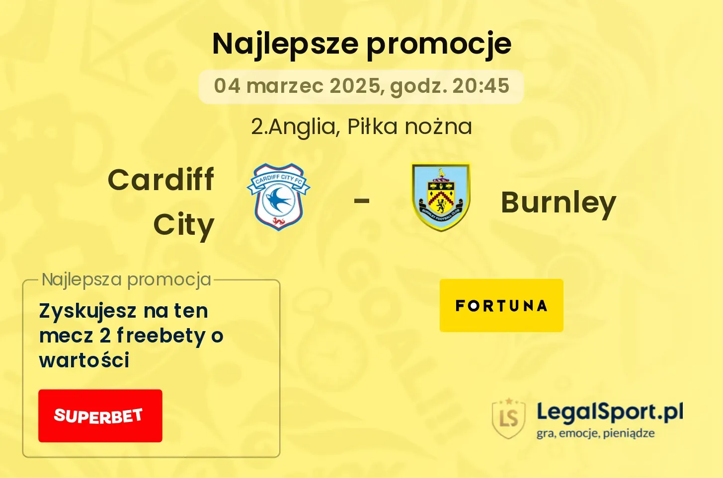 Cardiff City - Burnley promocje u bukmacherów