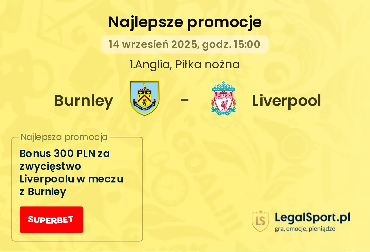Burnley - Liverpool promocje u bukmacherów