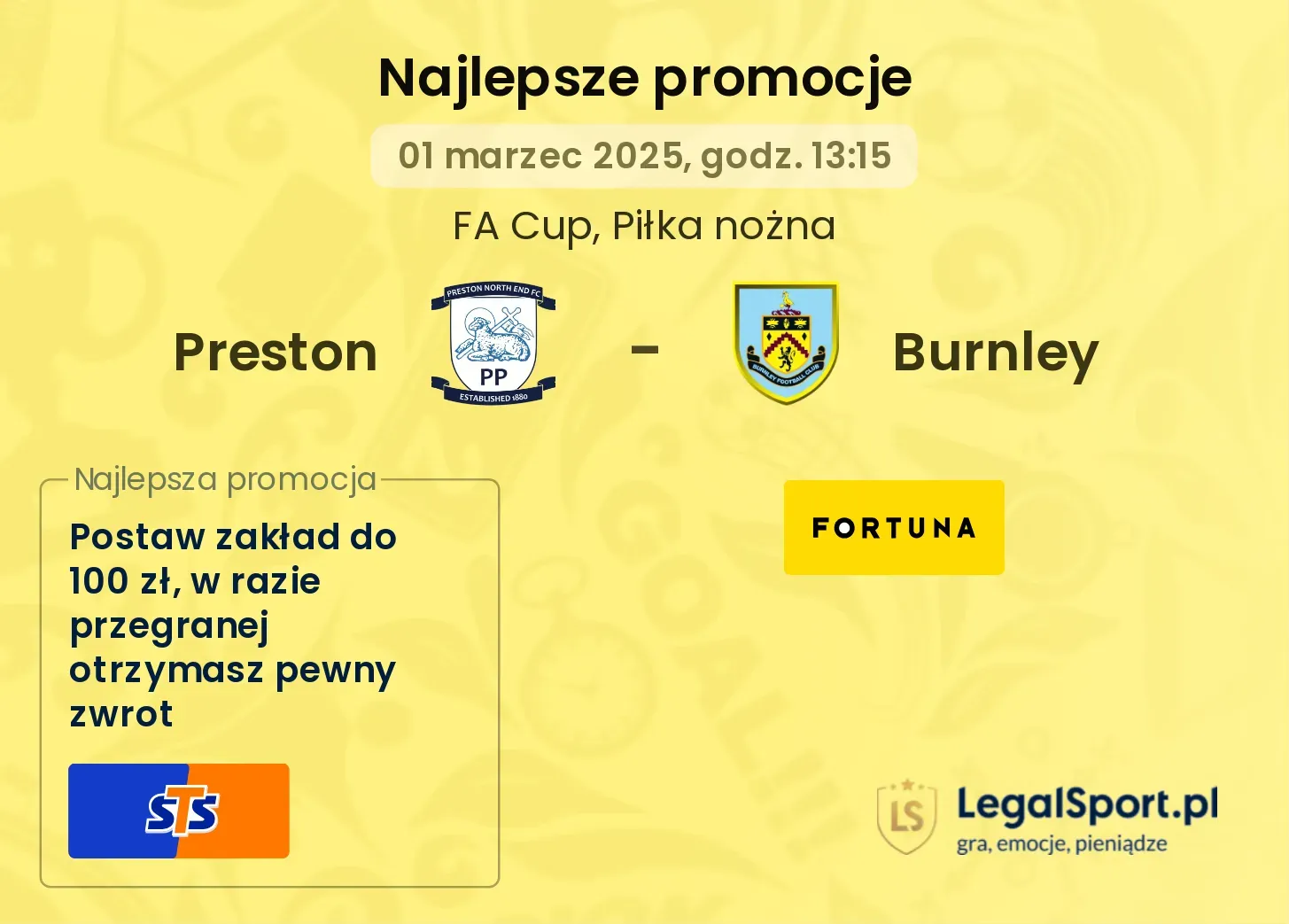 Preston - Burnley promocje u bukmacherów