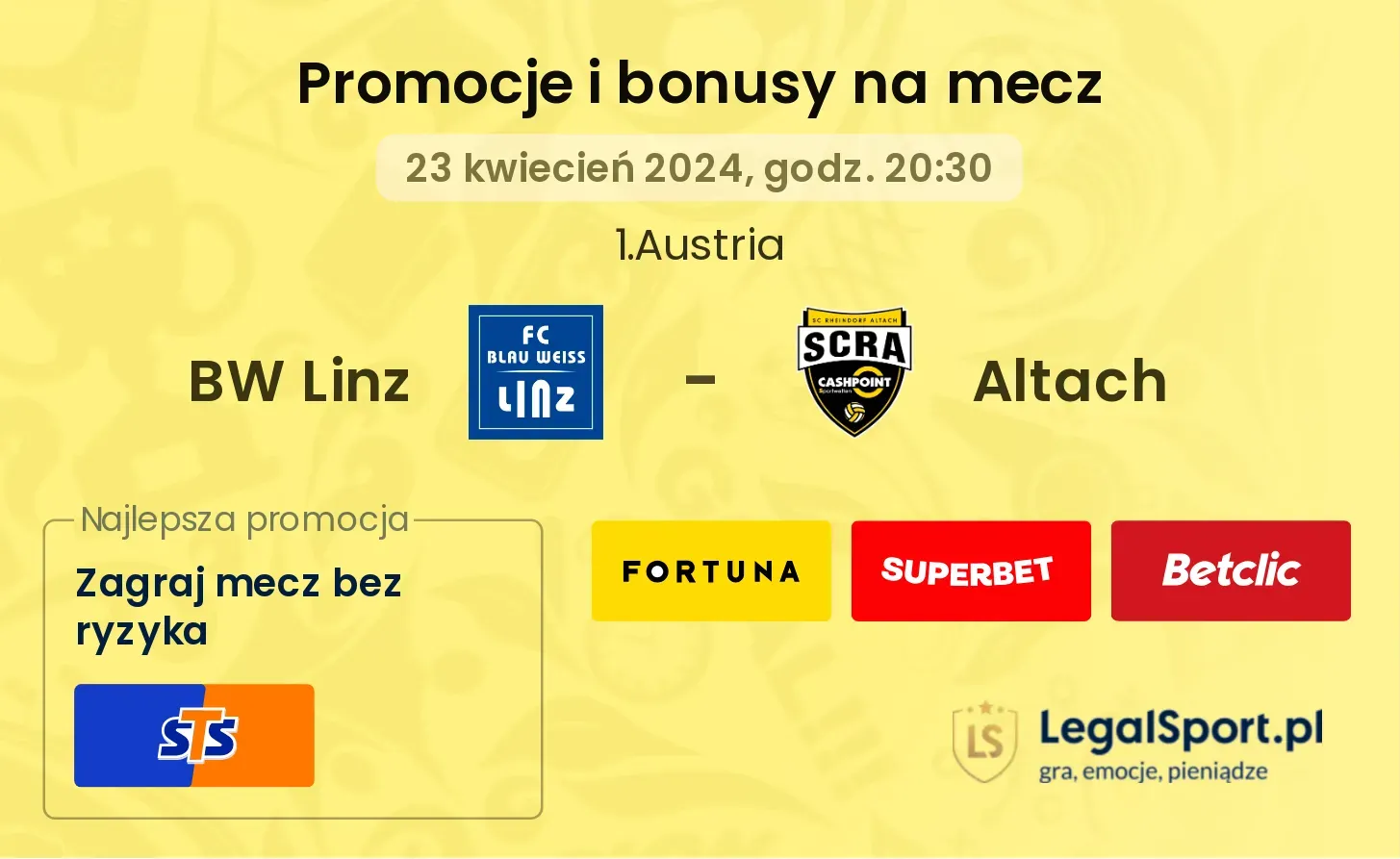BW Linz - Altach promocje bonusy na mecz