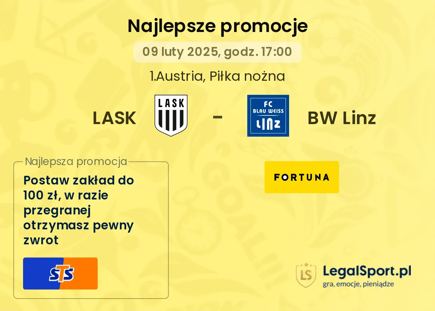 LASK - BW Linz promocje bukmacherskie