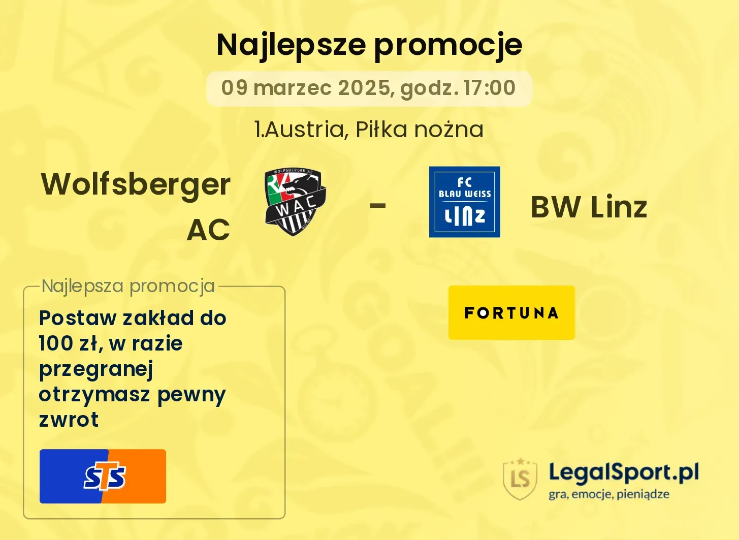 Wolfsberger AC - BW Linz promocje bukmacherskie