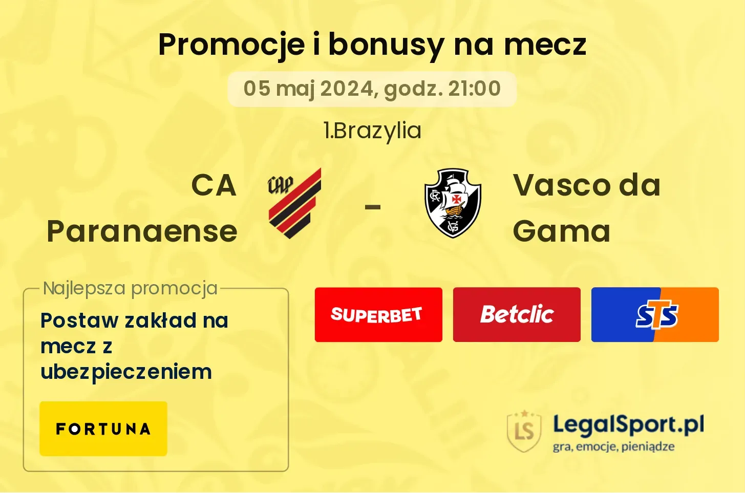 CA Paranaense - Vasco da Gama promocje bonusy na mecz