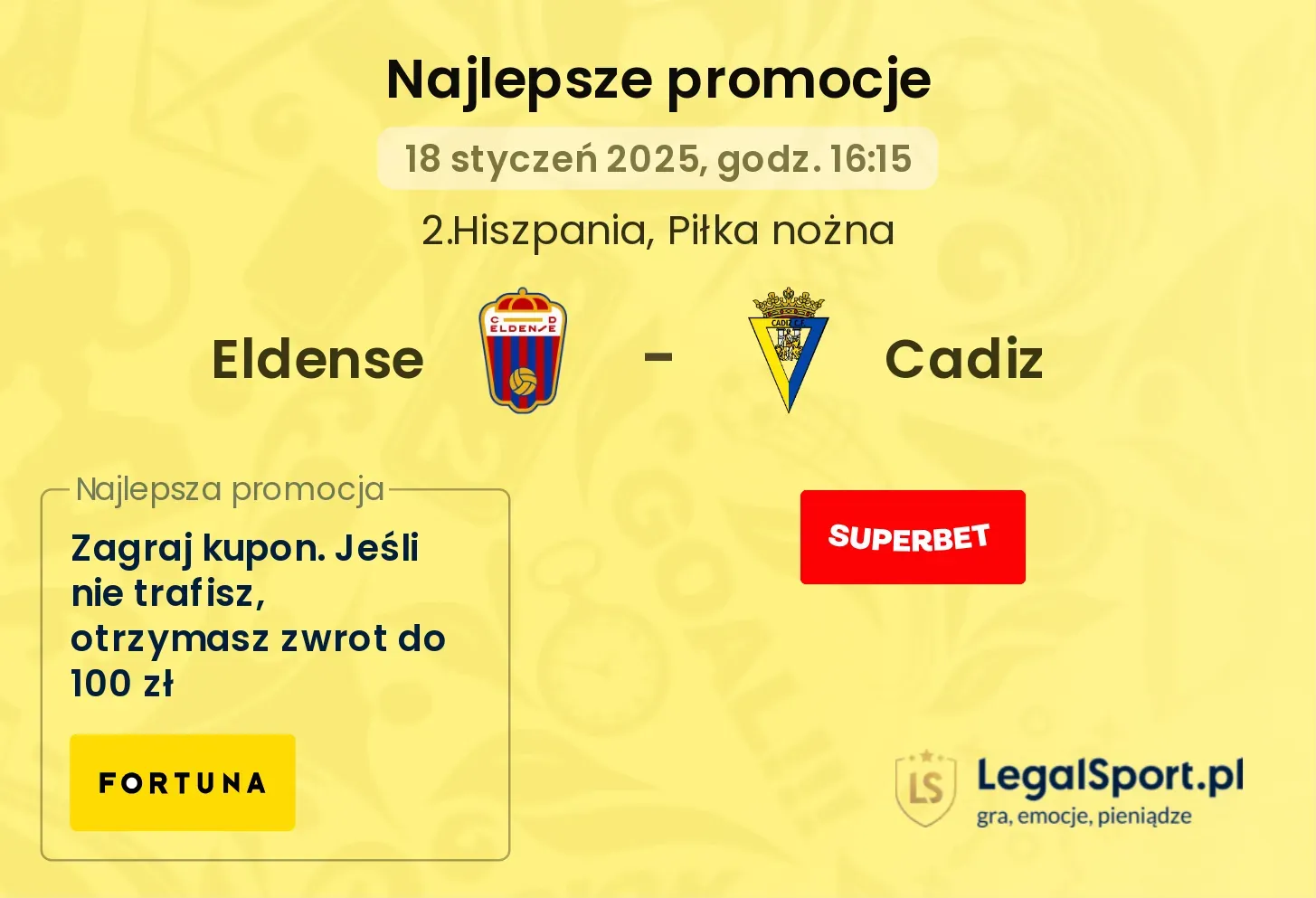 Eldense - Cadiz promocje bukmacherskie
