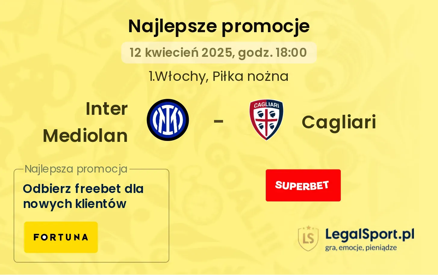 Inter Mediolan - Cagliari promocje bukmacherskie