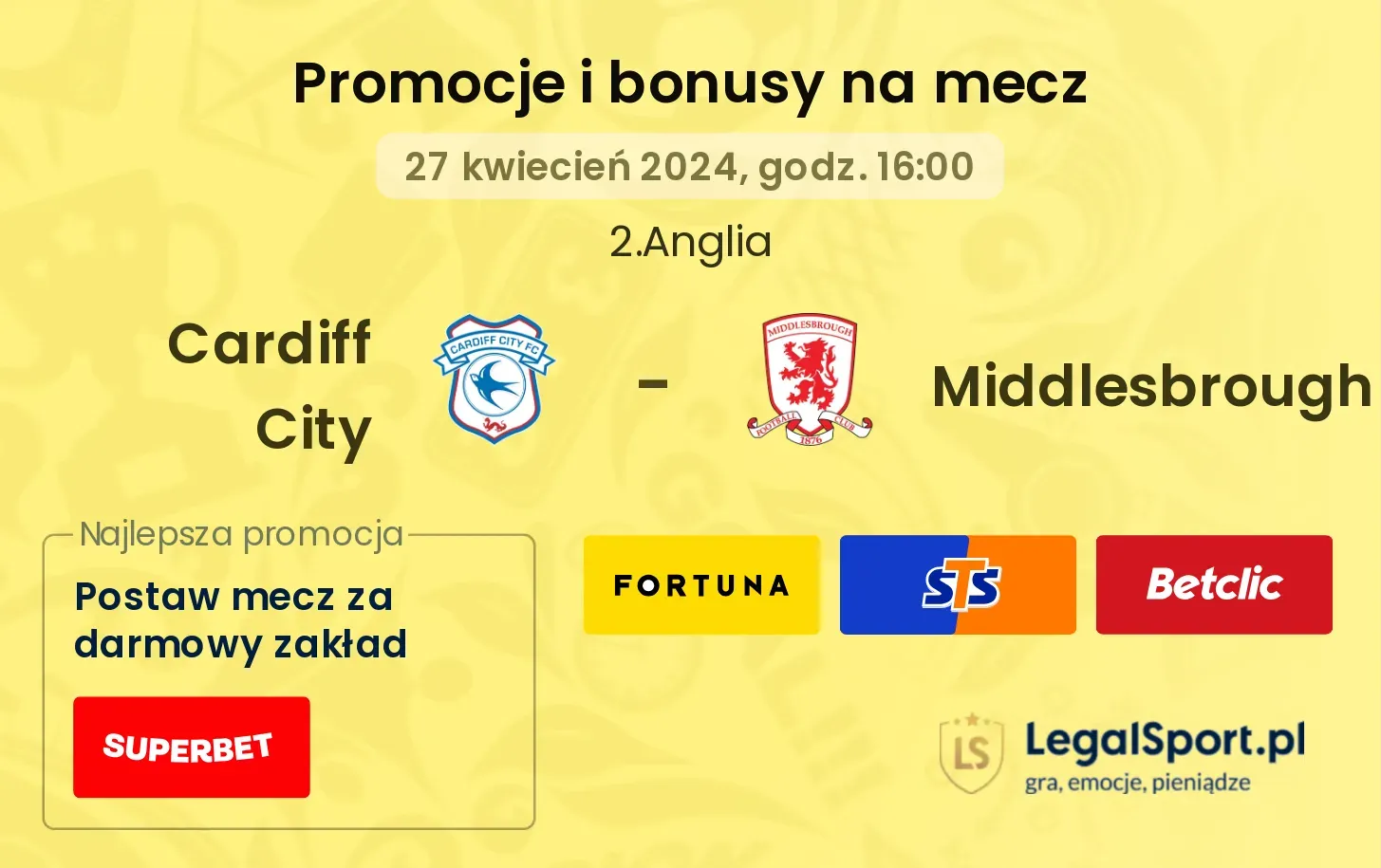Cardiff City - Middlesbrough promocje bonusy na mecz