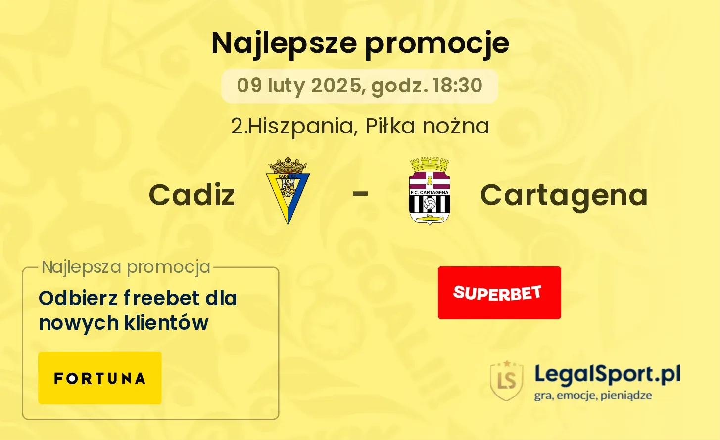 Cadiz - Cartagena promocje u bukmacherów