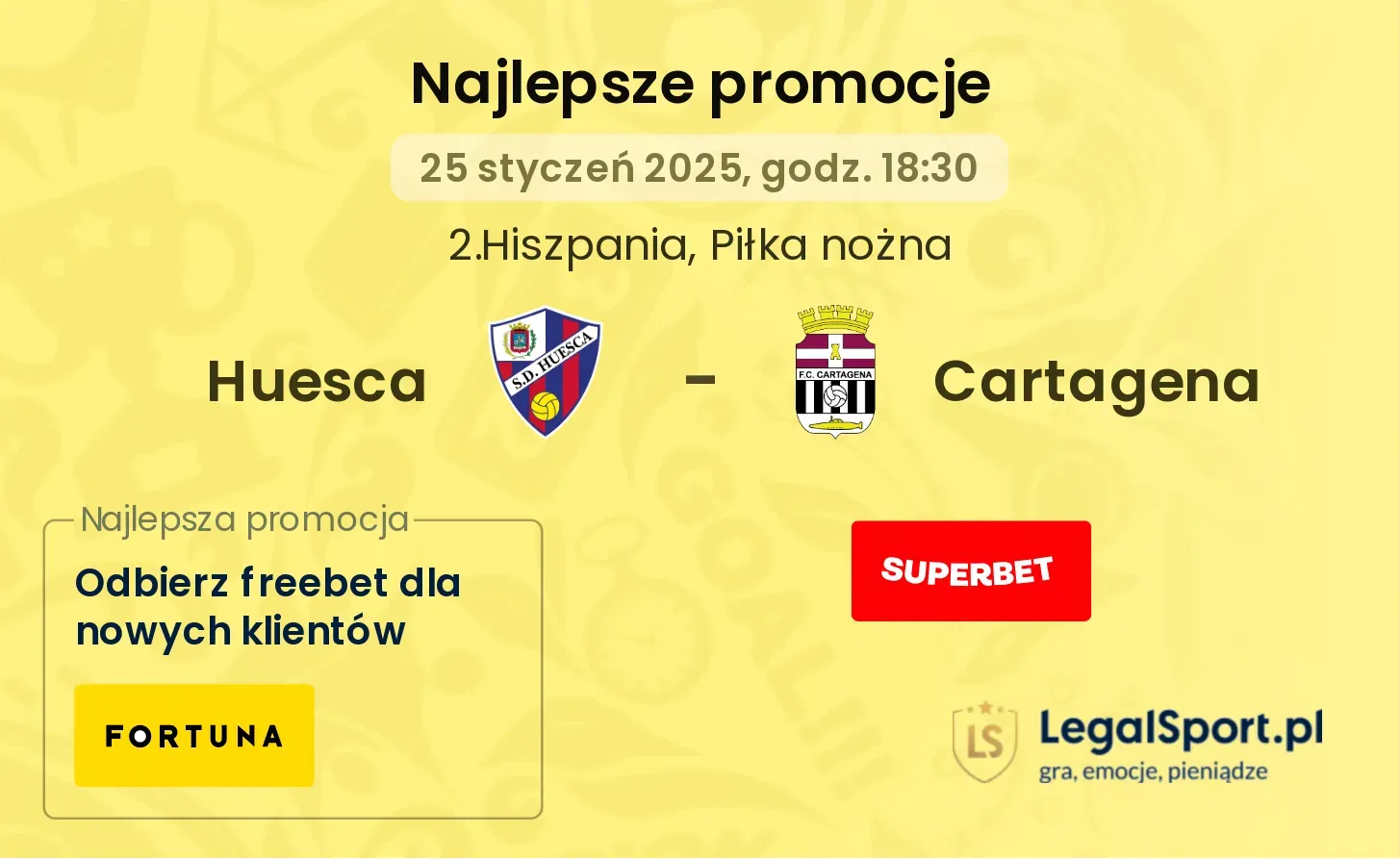 Huesca - Cartagena promocje bukmacherskie