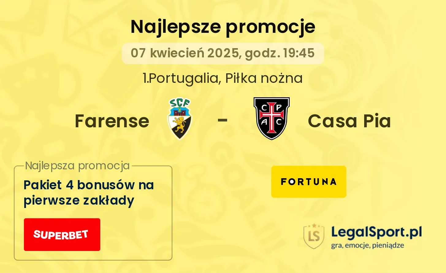 Farense - Casa Pia promocje bukmacherskie