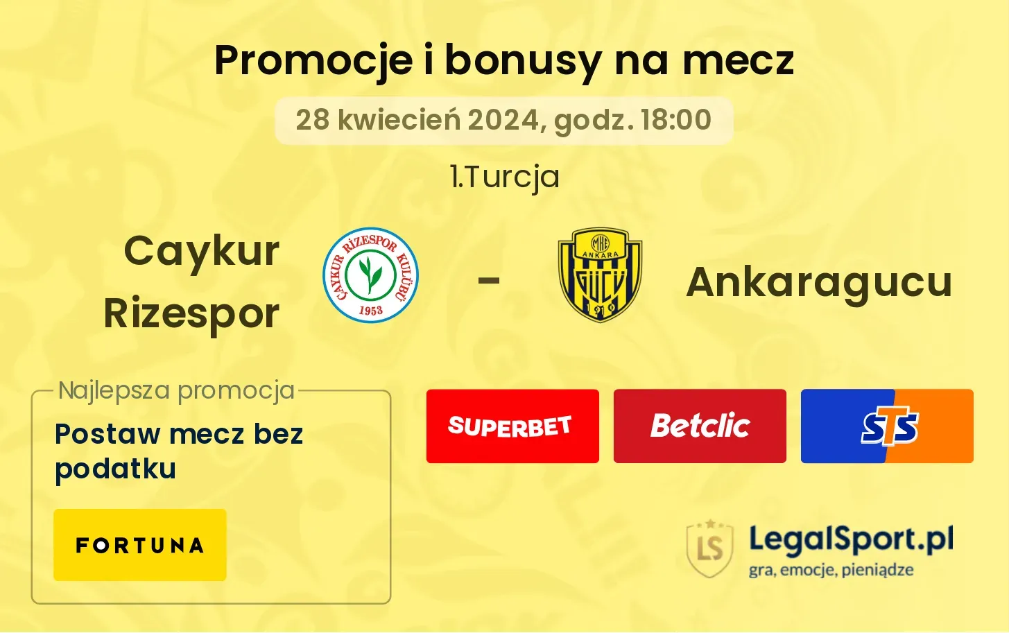 Caykur Rizespor - Ankaragucu promocje bonusy na mecz