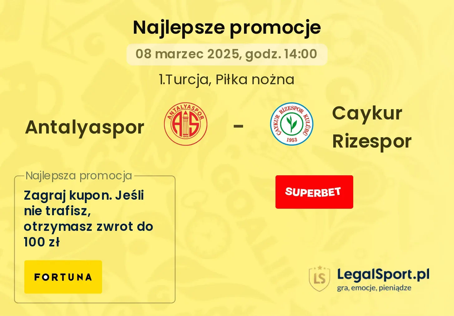 Antalyaspor - Caykur Rizespor promocje u bukmacherów