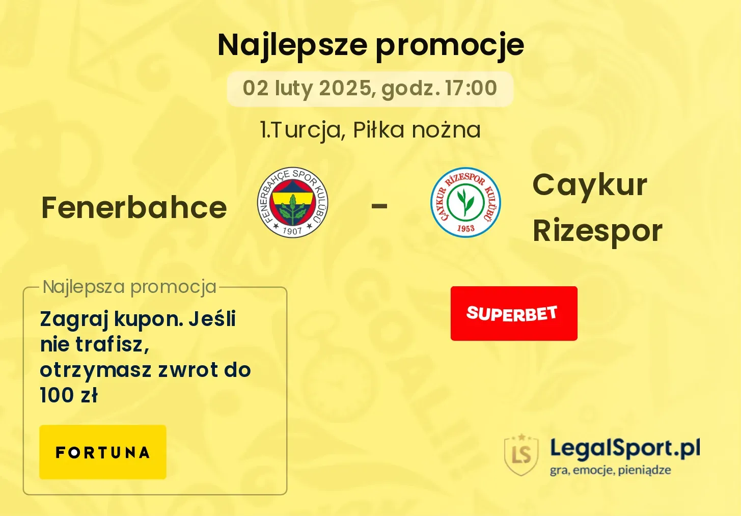 Fenerbahce - Caykur Rizespor promocje bukmacherskie