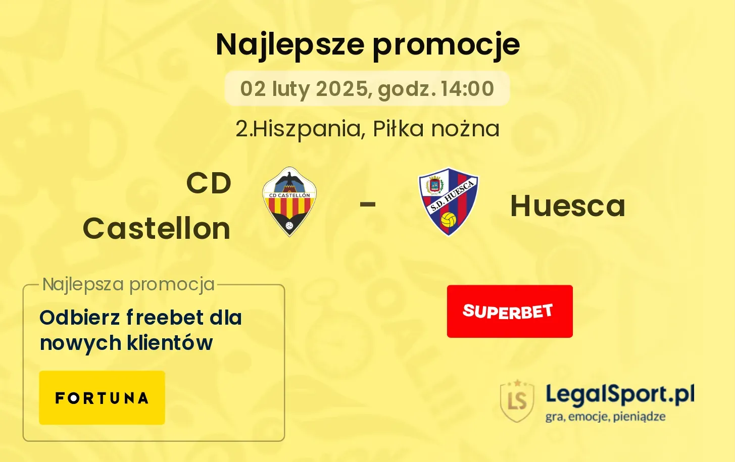 CD Castellon - Huesca promocje u bukmacherów