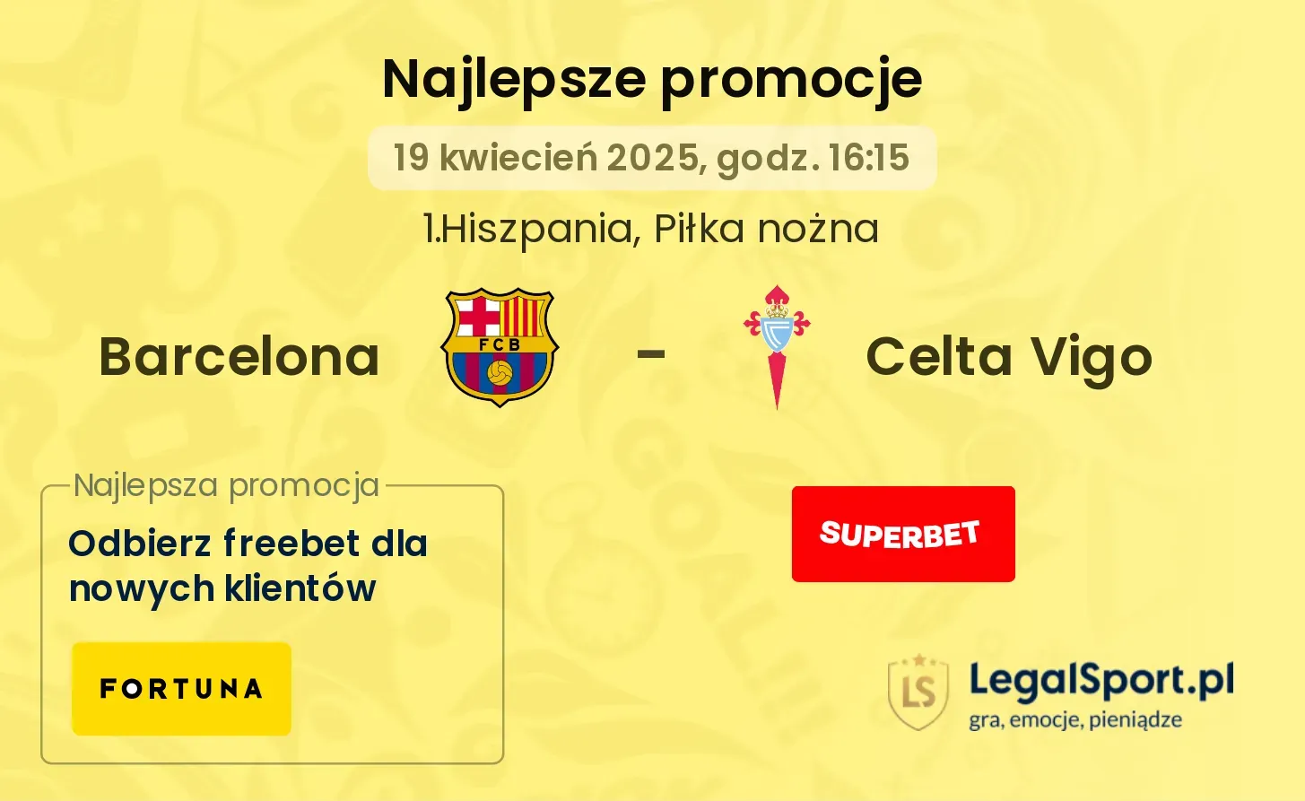 499 zł w bonusach od bukmacherów na mecz Barcelony z Celtą