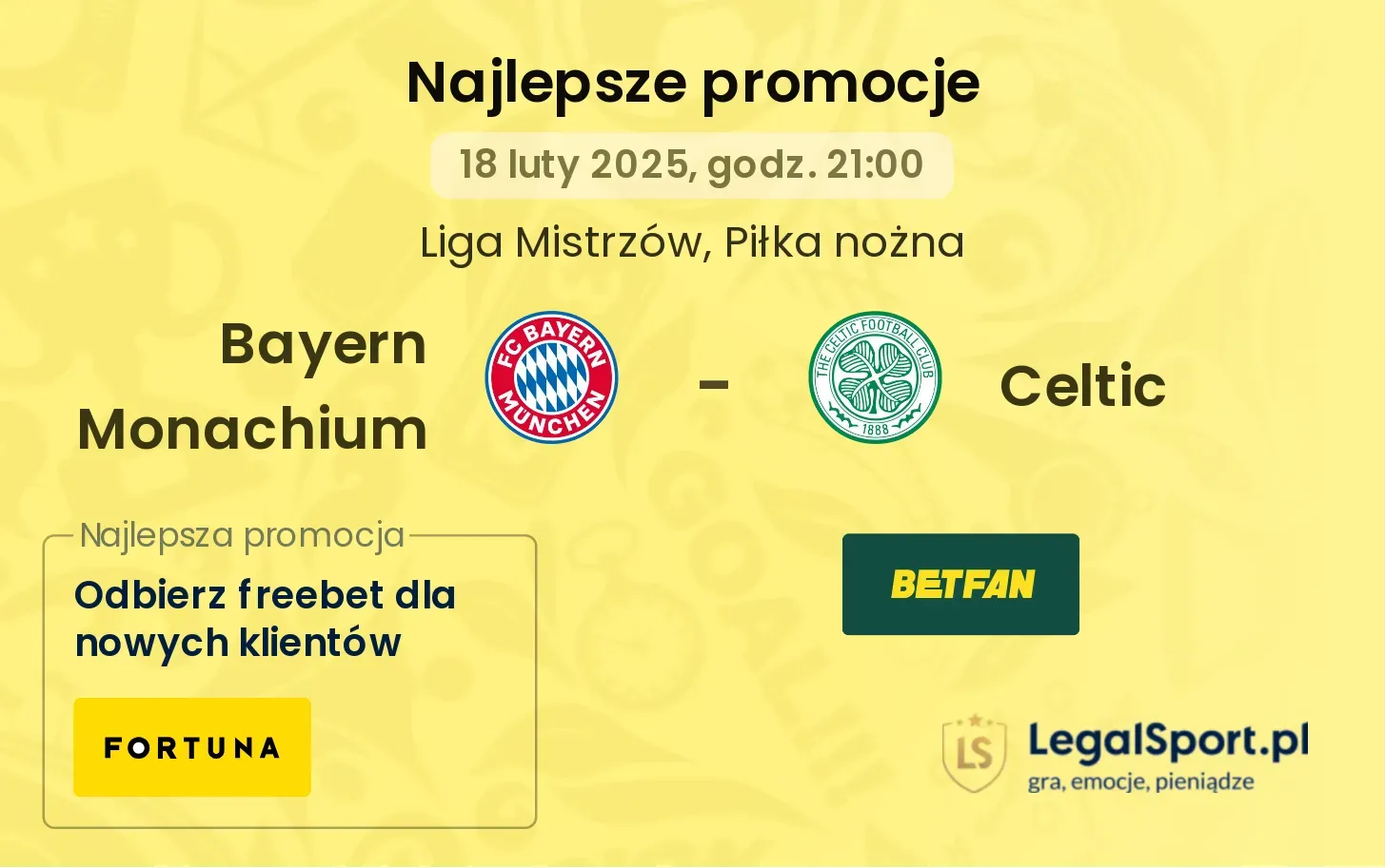 Bayern Monachium - Celtic promocje u bukmacherów