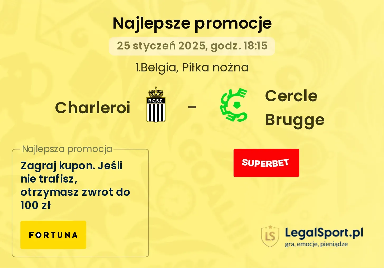 Charleroi - Cercle Brugge promocje u bukmacherów