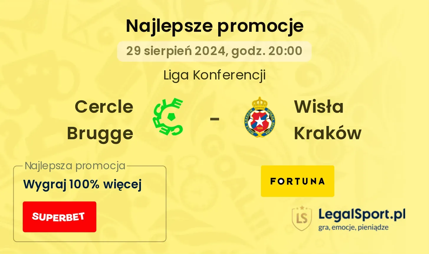 Cercle Brugge - Wisła Kraków promocje u bukmacherów 29.08, 20:00