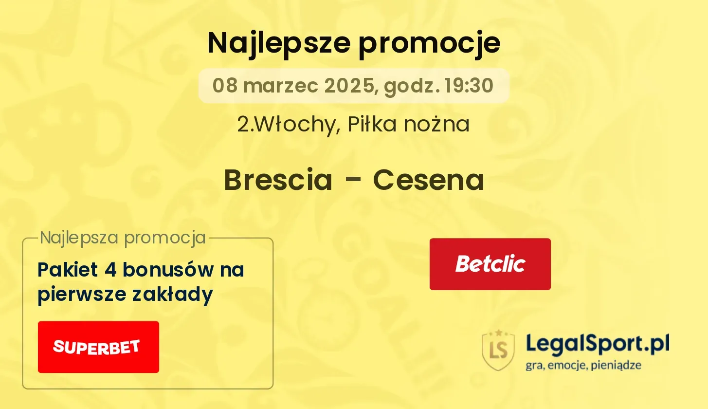 Brescia - Cesena promocje bukmacherskie