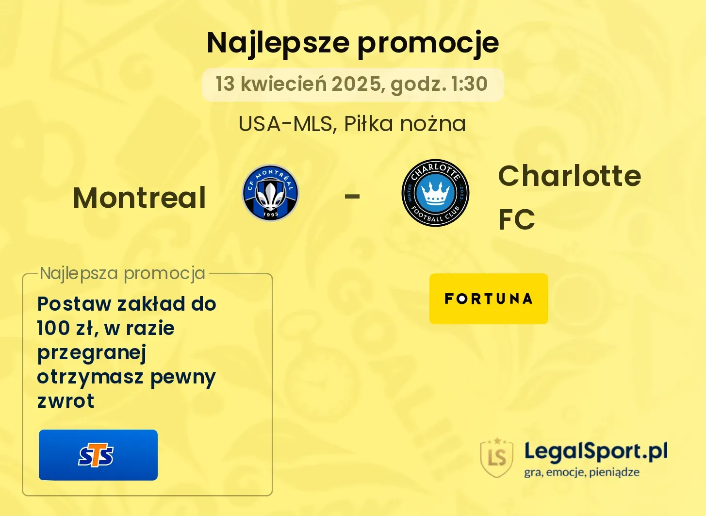 Montreal - Charlotte FC promocje bukmacherskie
