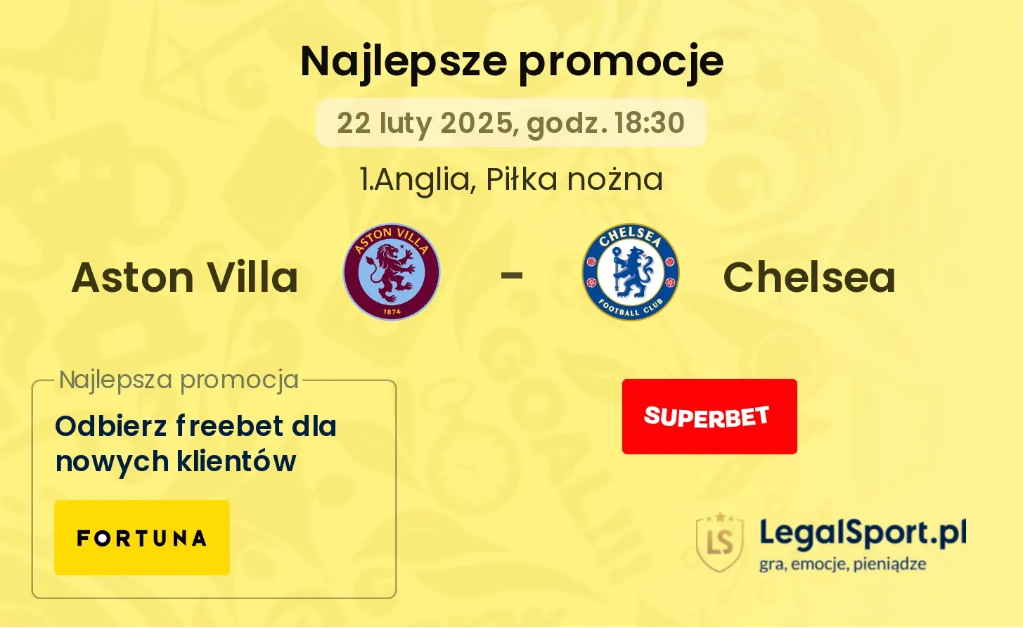 Aston Villa - Chelsea promocje u bukmacherów