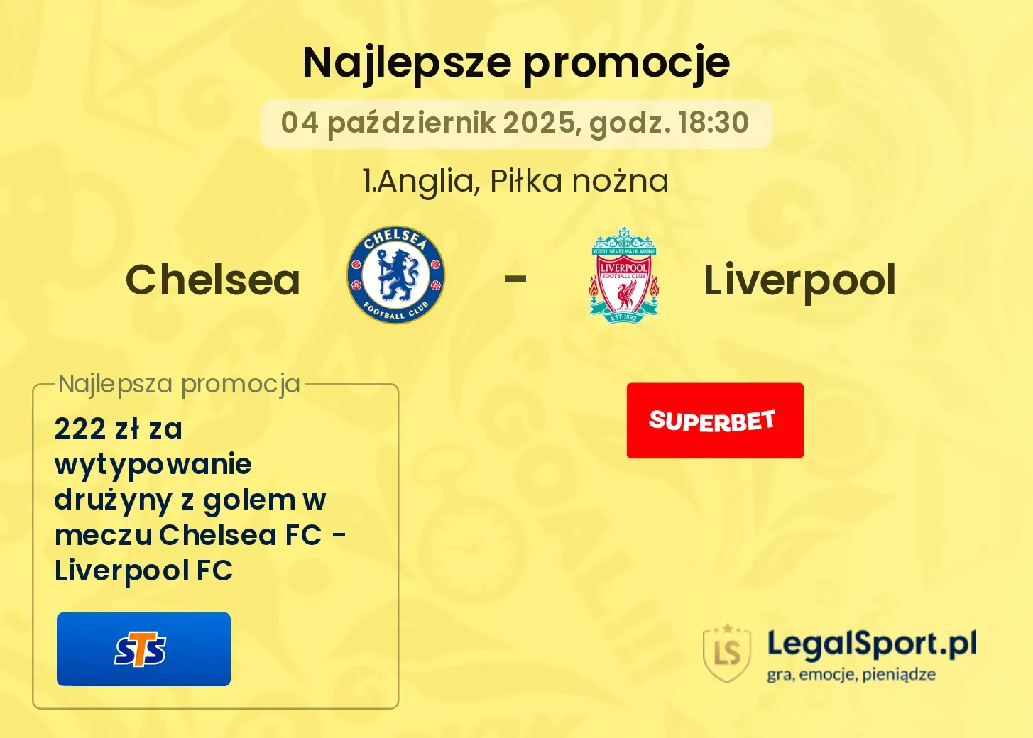 Chelsea - Liverpool promocje u bukmacherów