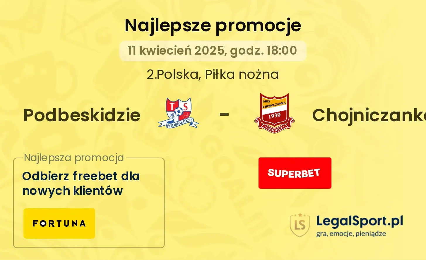 Podbeskidzie - Chojniczanka promocje u bukmacherów