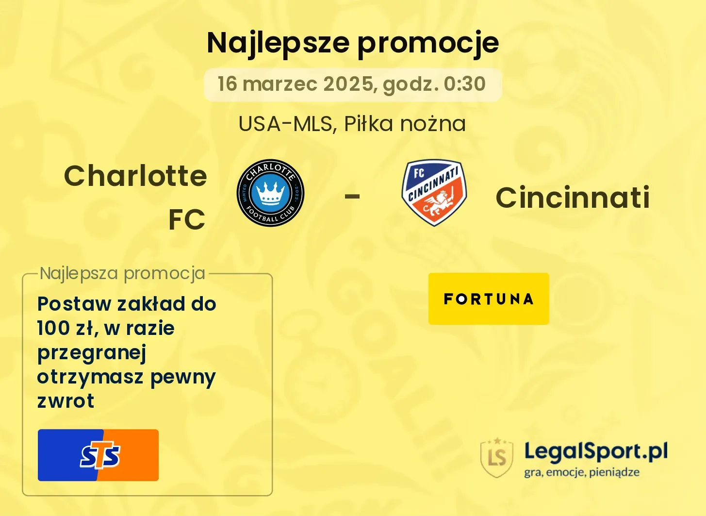 Charlotte FC - Cincinnati promocje u bukmacherów