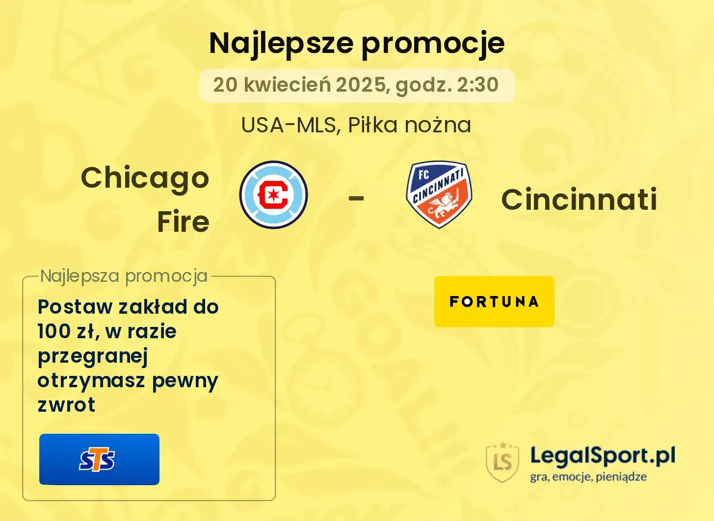 Chicago Fire - Cincinnati promocje u bukmacherów