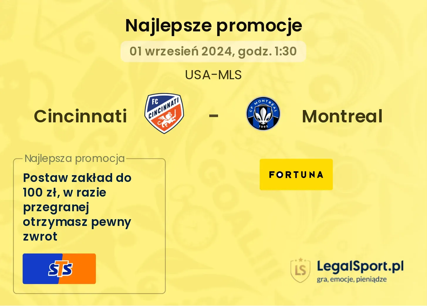 Cincinnati - Montreal promocje bukmacherskie 01.09, 01:30